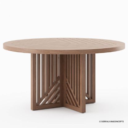 Picture of Renfrew Solid Teak Wood Round Outdoor Dining Table