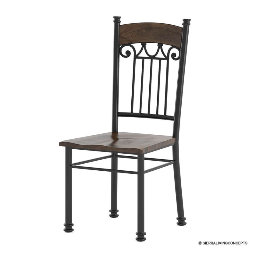 Picture of Mansfield Solid Wood & Wrought Iron Dining Chair