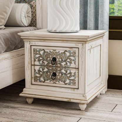 Traditional 2 Drawers Wood Nightstand By Louis Philippe Iii, Grey By B –  Modish Store