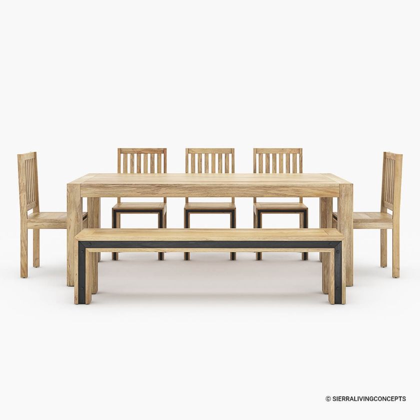 Marseille Modern Rustic Solid Wood Dining Room Set.