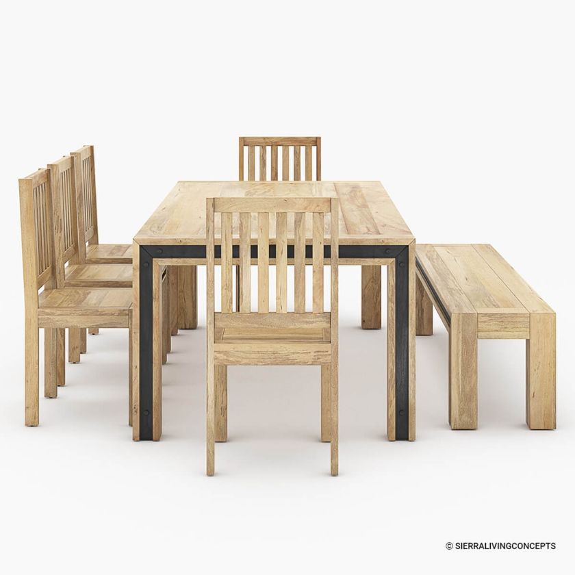 Marseille Modern Rustic Solid Wood Dining Room Set.