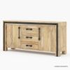 Picture of Marseille Rustic Solid Wood 3 Drawer Long Sideboard Cabinet