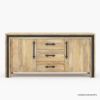 Picture of Marseille Rustic Solid Wood 3 Drawer Long Sideboard Cabinet