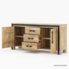 Picture of Marseille Rustic Solid Wood 3 Drawer Long Sideboard Cabinet