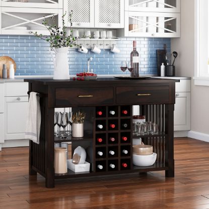 Custom Wood Kitchen Islands with Seating Storage Table Marble Tops