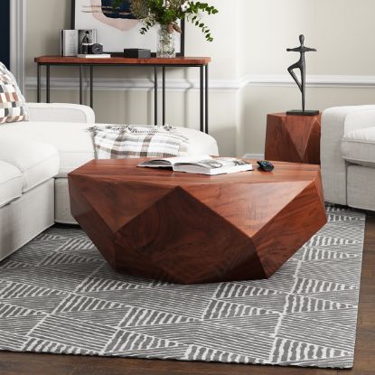 Picture of Bandera Solid Wood Modern Geometric Coffee Table