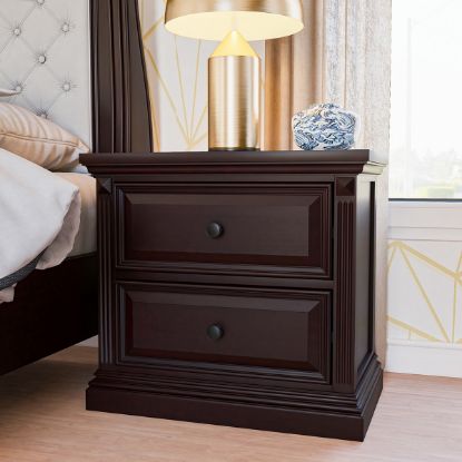 Picture of Bordeaux Solid Mahogany Wood Traditional 2 Drawer Nightstand