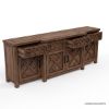 Picture of Bolzano Rustic Solid Wood 4 Drawer Extra Long Sideboard Cabinet