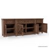 Picture of Bolzano Rustic Solid Wood 4 Drawer Extra Long Sideboard Cabinet