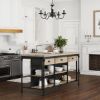 Picture of Meredith Solid Wood Rustic Kitchen Island with open shelves