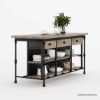 Picture of Meredith Solid Wood Rustic Kitchen Island with open shelves