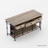 Picture of Meredith Solid Wood Rustic Kitchen Island with open shelves