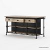 Picture of Meredith Solid Wood Rustic Kitchen Island with open shelves