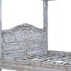 Picture of Adelaide Distressed Hand Painted Royal Solid Wood Canopy Platform Bed