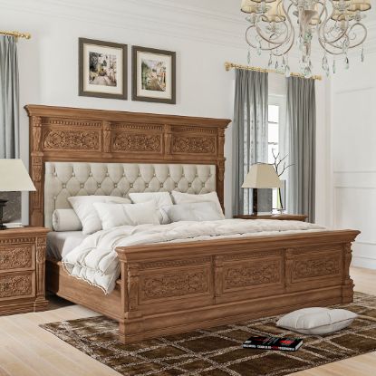 Picture of Brisbane Hand Carved Solid Wood Platform Bed Frame