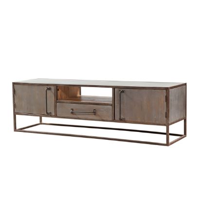 Picture of Atascadero Industrial Distressed Grey 2 Door Media Cabinet