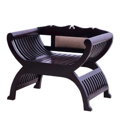 Picture of Carmichael Roman Neoclassic Style Accent Arm Wood Frame Sofa Chair		