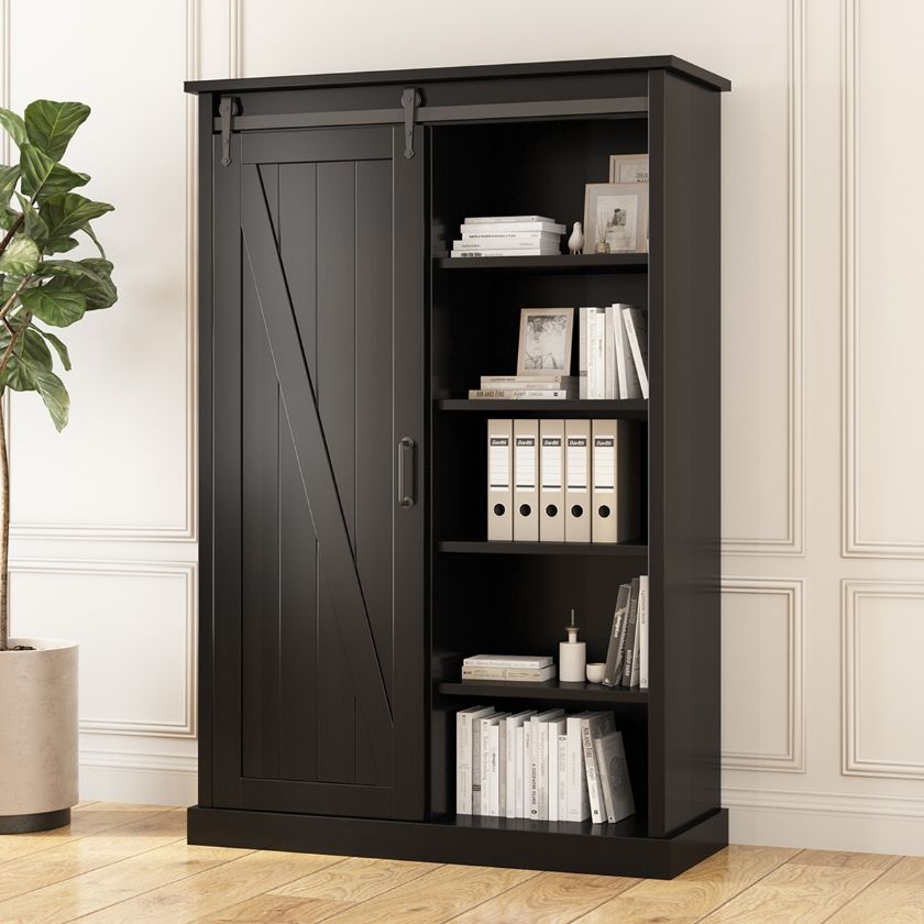 Bloomfiled Modern Solid Wood Black Bookcase.