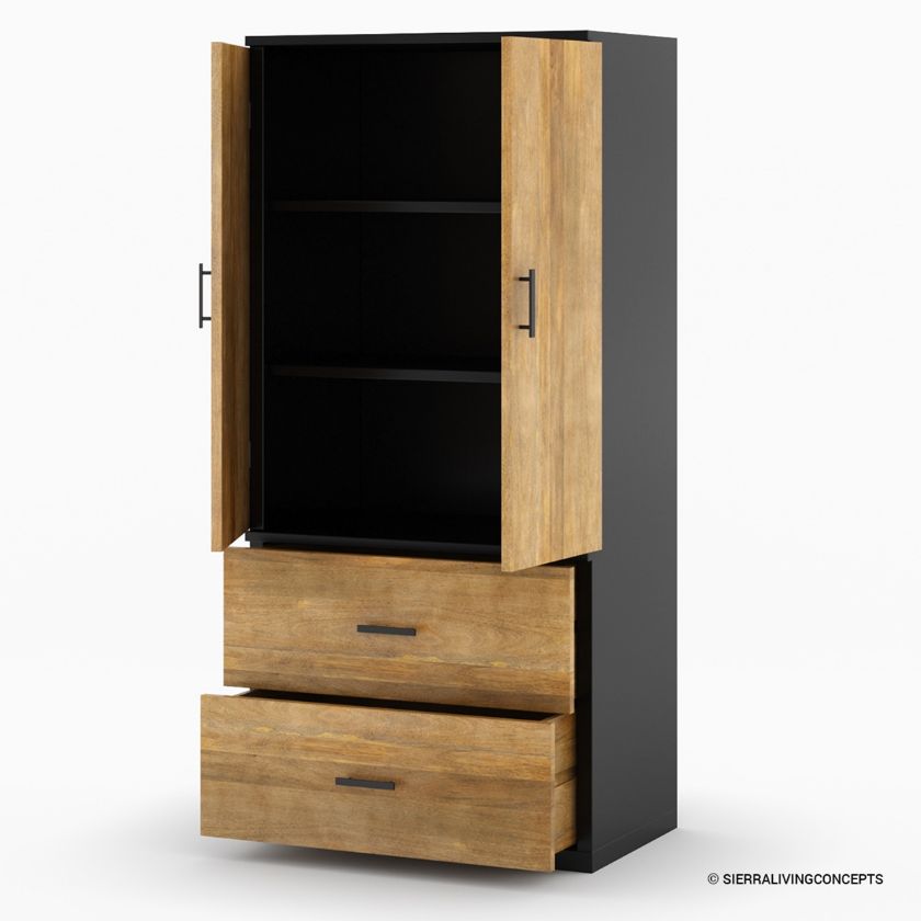 Kristiansand Solid Wood Home Office Tall Storage Cabinet.