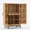 Picture of Fredericton Rustic Industrial Tall Bar Cabinet With Wine Storage