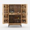 Picture of Fredericton Rustic Industrial Tall Bar Cabinet With Wine Storage