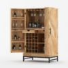 Picture of Fredericton Rustic Industrial Tall Bar Cabinet With Wine Storage