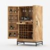 Picture of Fredericton Rustic Industrial Tall Bar Cabinet With Wine Storage