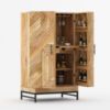 Picture of Fredericton Rustic Industrial Tall Bar Cabinet With Wine Storage