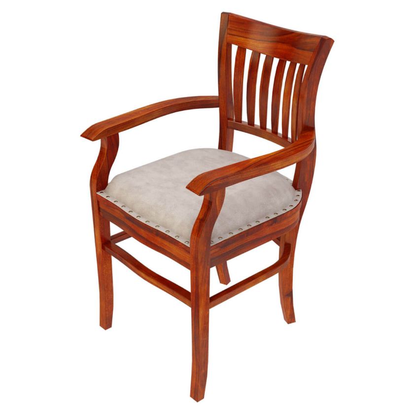 Picture of Chantilly Chic Handcrafted  Dining Armchair with Upholstered Seat