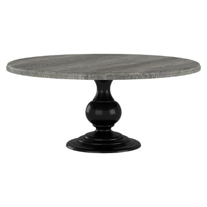 Picture of Moosonee Black Two Tone Solid Wood Farmhouse Round Dining Table