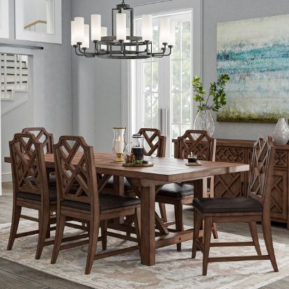 Picture of Bolzano Rustic Solid Wood Dining Table And Dining Chair Set