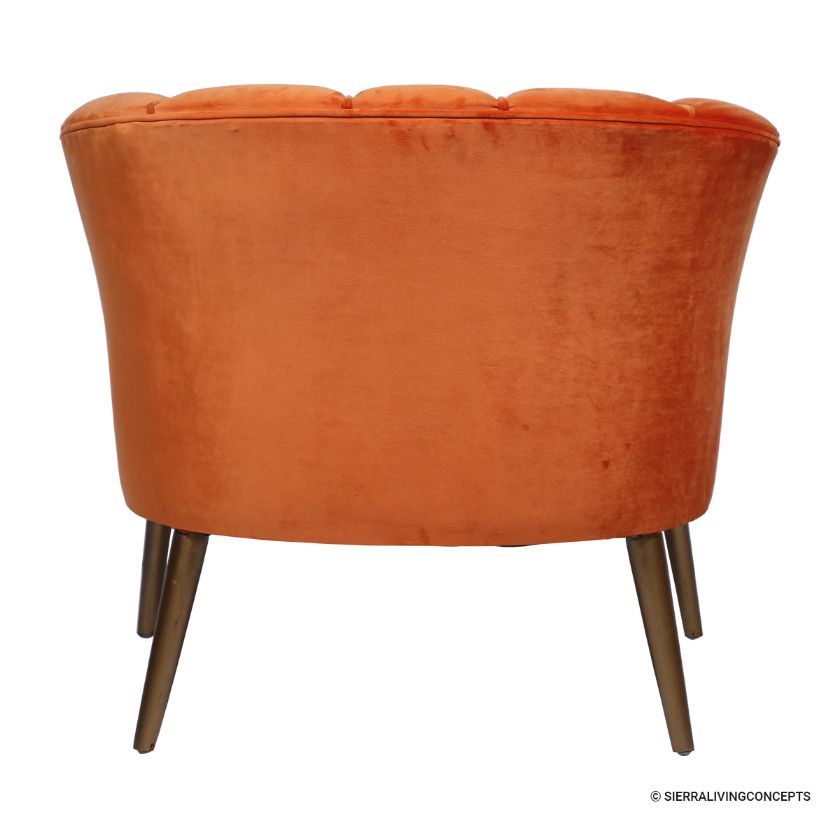 Auburn Modern Vibrant Orange Upholstered London Armchair.