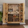 Picture of Fredericton Rustic Industrial Tall Bar Cabinet With Wine Storage