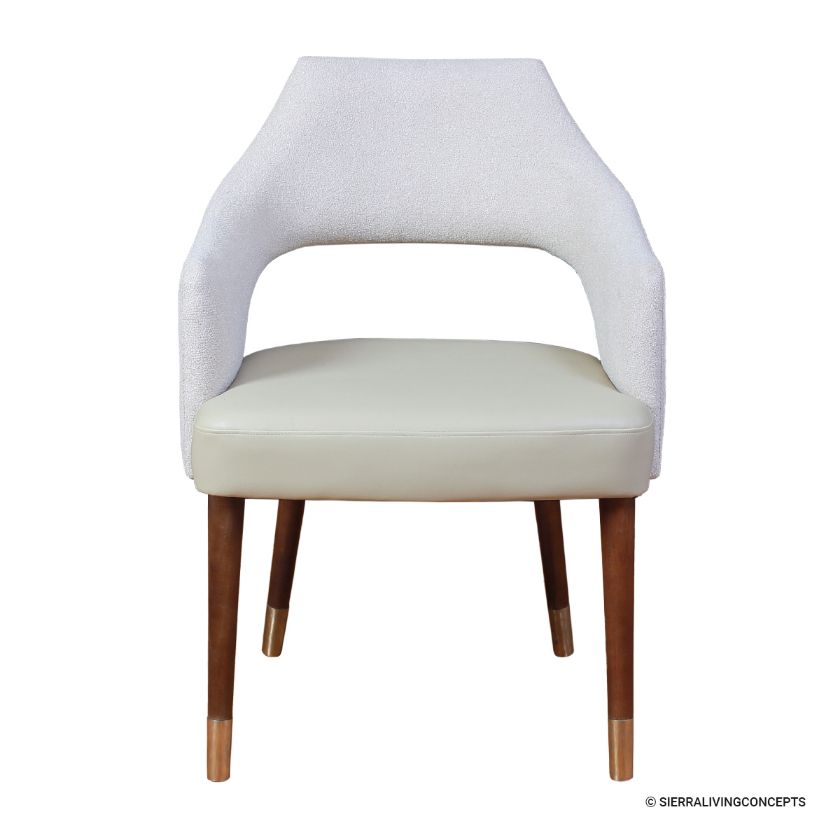 Zamora Solid Mindi Wood Upholstered Dining Chair