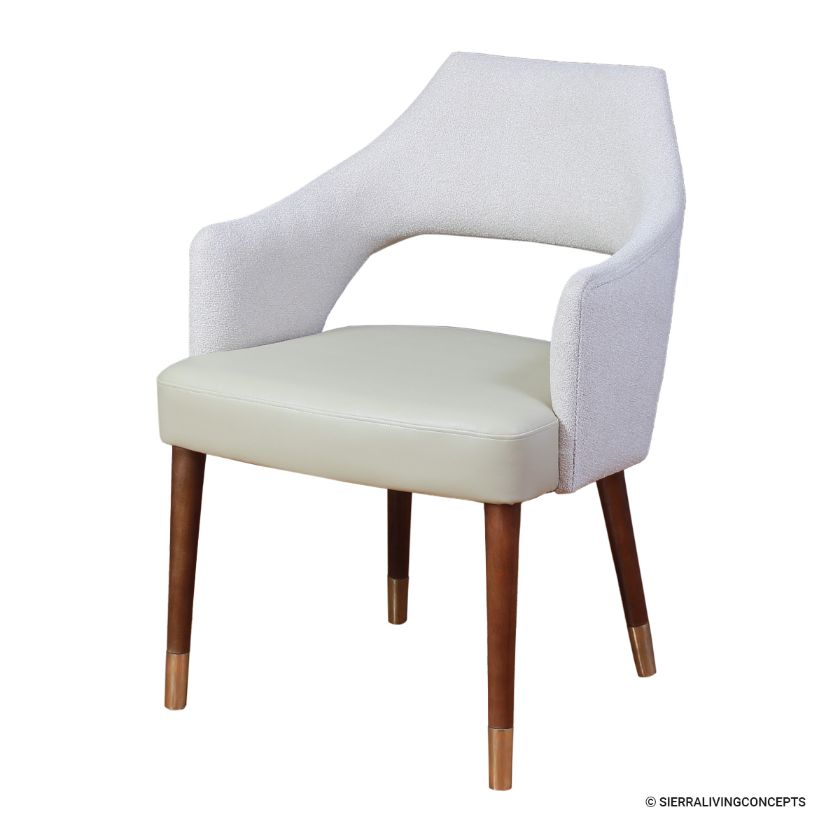 Zamora Solid Mindi Wood Upholstered Dining Chair