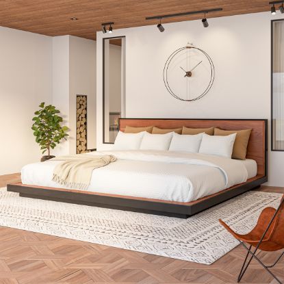 Rustic Solid Wood Platform Beds Frame