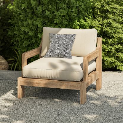 Plumpton Rustic Teak Wood Outdoor 2 Seater Sofa.