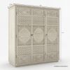 Picture of Nuala Hand Carved Solid Wood 64” Large White Wardrobe Armoire