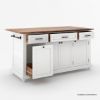 Picture of Casselton Solid Wood Two Tone White Kitchen Island with Drop Leaf