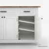 Picture of Casselton Solid Wood Two Tone White Kitchen Island with Drop Leaf