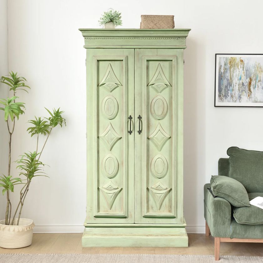 Picture of Hopland Traditional Green Solid Wood Armoire