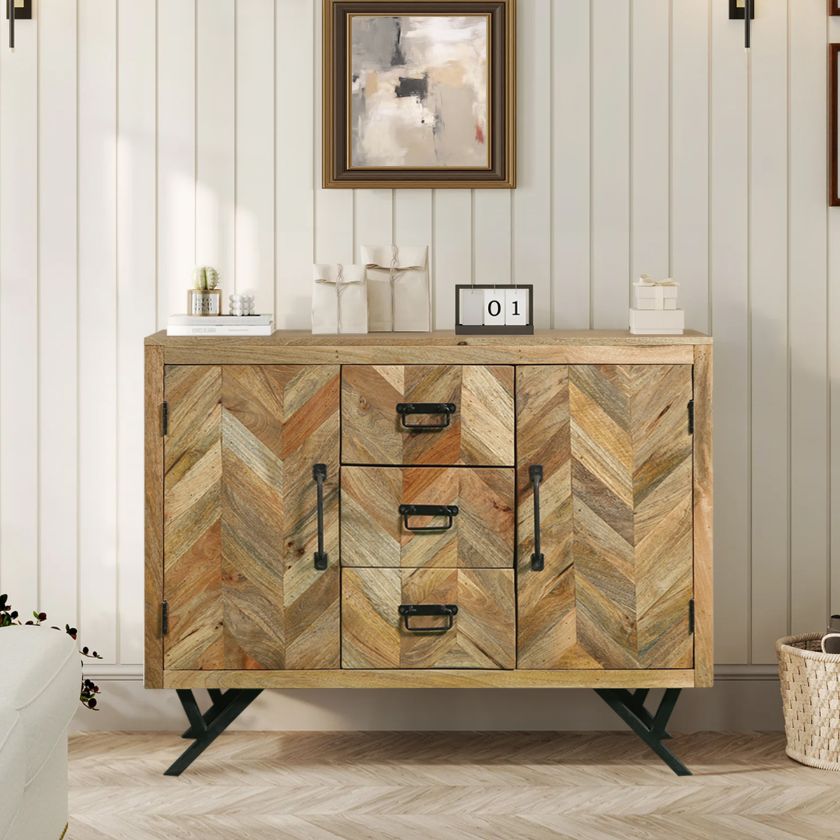 Picture of Somis Rustic Farmhouse Solid Wood Sideboard