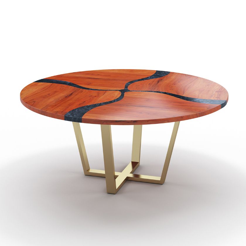 Picture of Hopland Mid century Modern Round Epoxy Dining Table