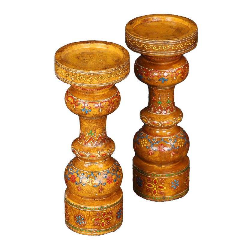 Picture of Ladera Tall Antique Wooden Candle Stand