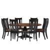 Picture of Rexburg Black Two Tone Solid Wood Farmhouse Dining Table Chair Set