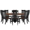 Picture of Rexburg Black Two Tone Solid Wood Farmhouse Dining Table Chair Set