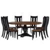 Picture of Rexburg Black Two Tone Solid Wood Farmhouse Dining Table Chair Set