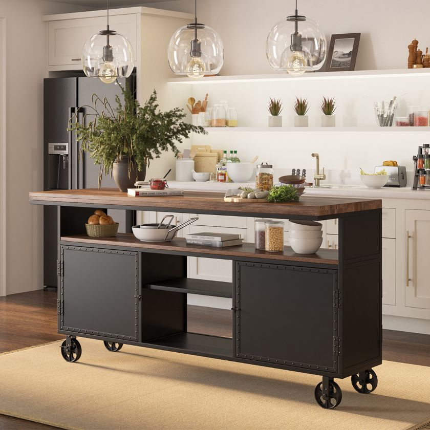 Picture of Herald Industrial Black Kitchen Island Cabinet