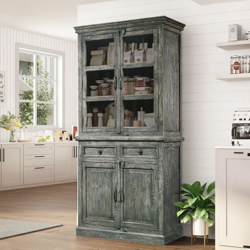 Picture of Herald Glass Doors Tall Kitchen Pantry Storage Cabinet