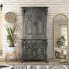 Newcastle Tall Rugged Gothic Vintage Hutch with Storage